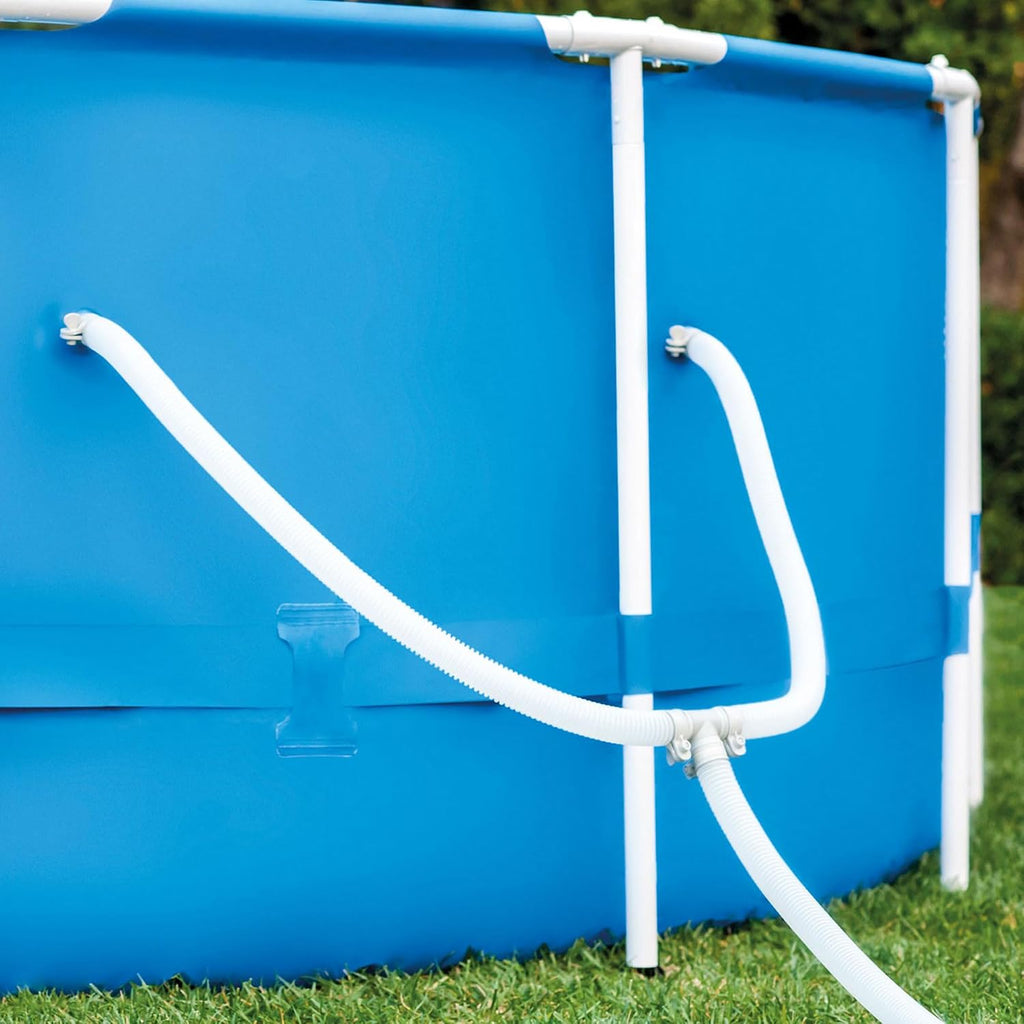 Intex 12 Foot by 30 Inch Metal Frame Above Ground Swimming Pool with Maintenance Cleaning Kit, and Type A and C Replacement Filter Pump Cartridge