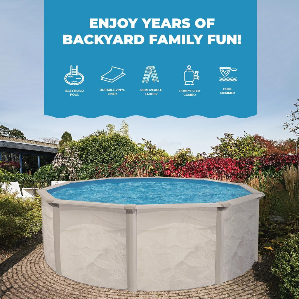Generic Boulder 24' x 52 ATS+ Easy-Build Steel Above Ground Swimming Pool Kit by WaterThat