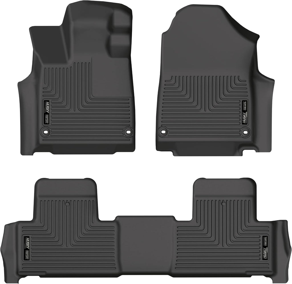 Husky Liners Weatherbeater Floor Mats | Fits 2022-2026 Acura MDX | Front & 2nd Row, 3-pc Black - 95181