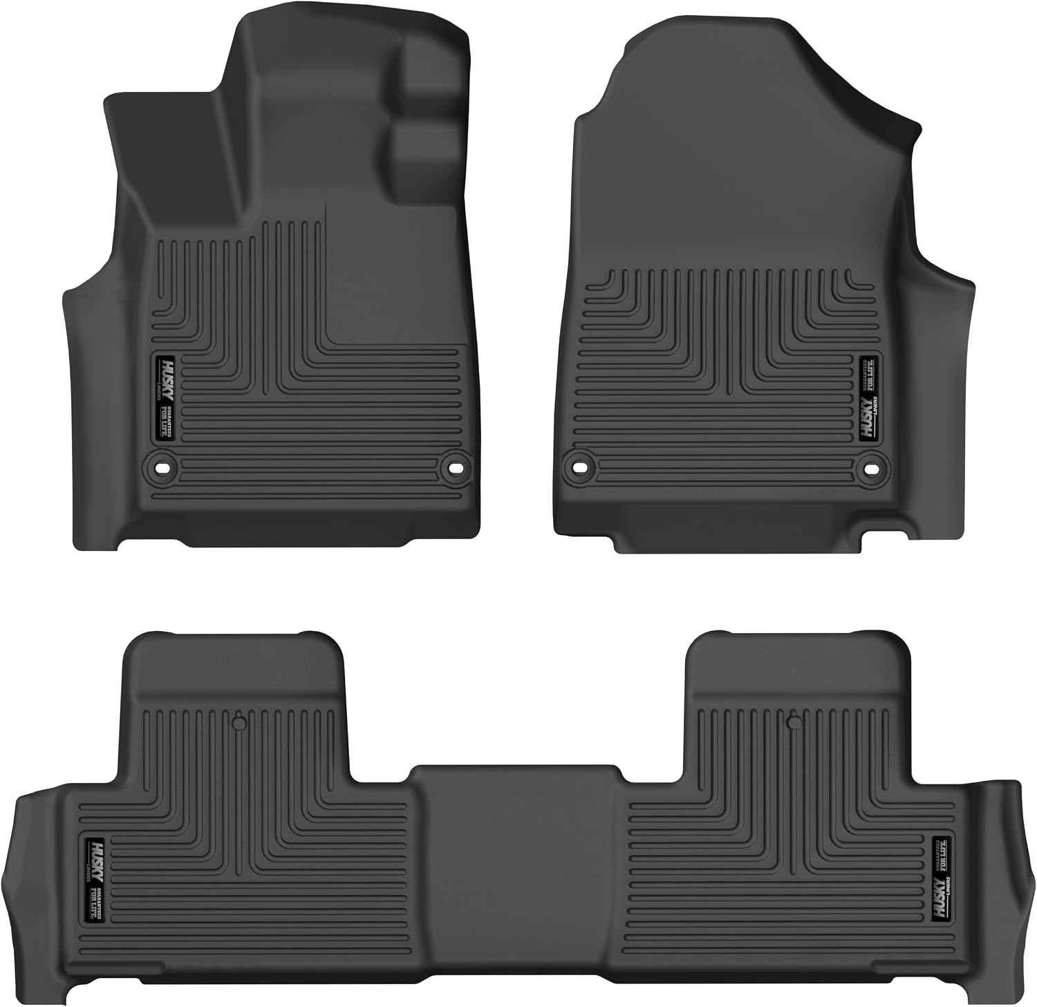 Husky Liners Weatherbeater Floor Mats | Fits 2022-2026 Acura MDX | Front & 2nd Row, 3-pc Black - 95181
