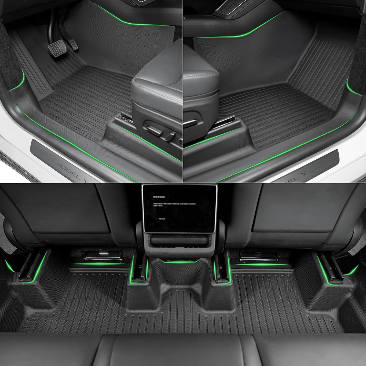 SUPER LINER 9-Piece Floor Mats Compatible with 2025-2026 Tesla Model Y Juniper - TPE Floor Liner& Accessories, CabinProtect™ Pro Kit Full-Cabin Protection System (Only fit Premium&Performance)