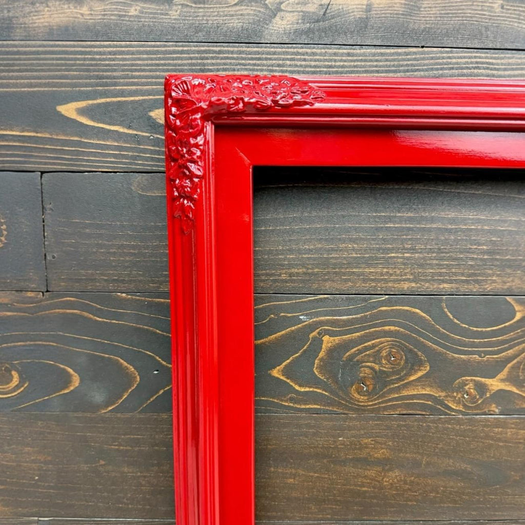 32, 43, 50 & 55 Inch Handmade wood ornate TV Frame for Samsung The Frame TV. GLOSSY RED (not for use with other models) (32 INCH)