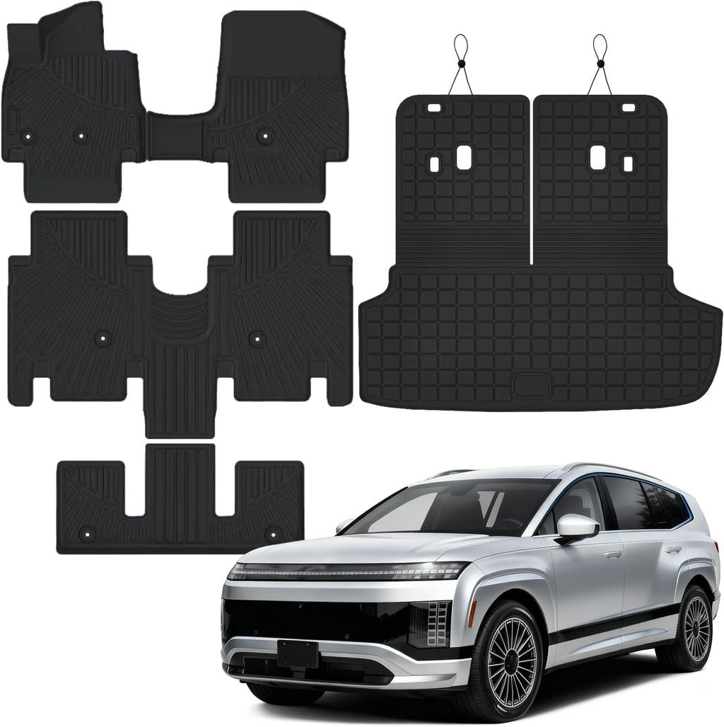 Floor Mats Compatible with Hyundai ioniq 9 2026 (6 Seats),All Weather Protection Duarble TPE Cargo Liner with Backrest Mats Accessories Compatible with Hyundai ioniq9 2026 (6 Seats)