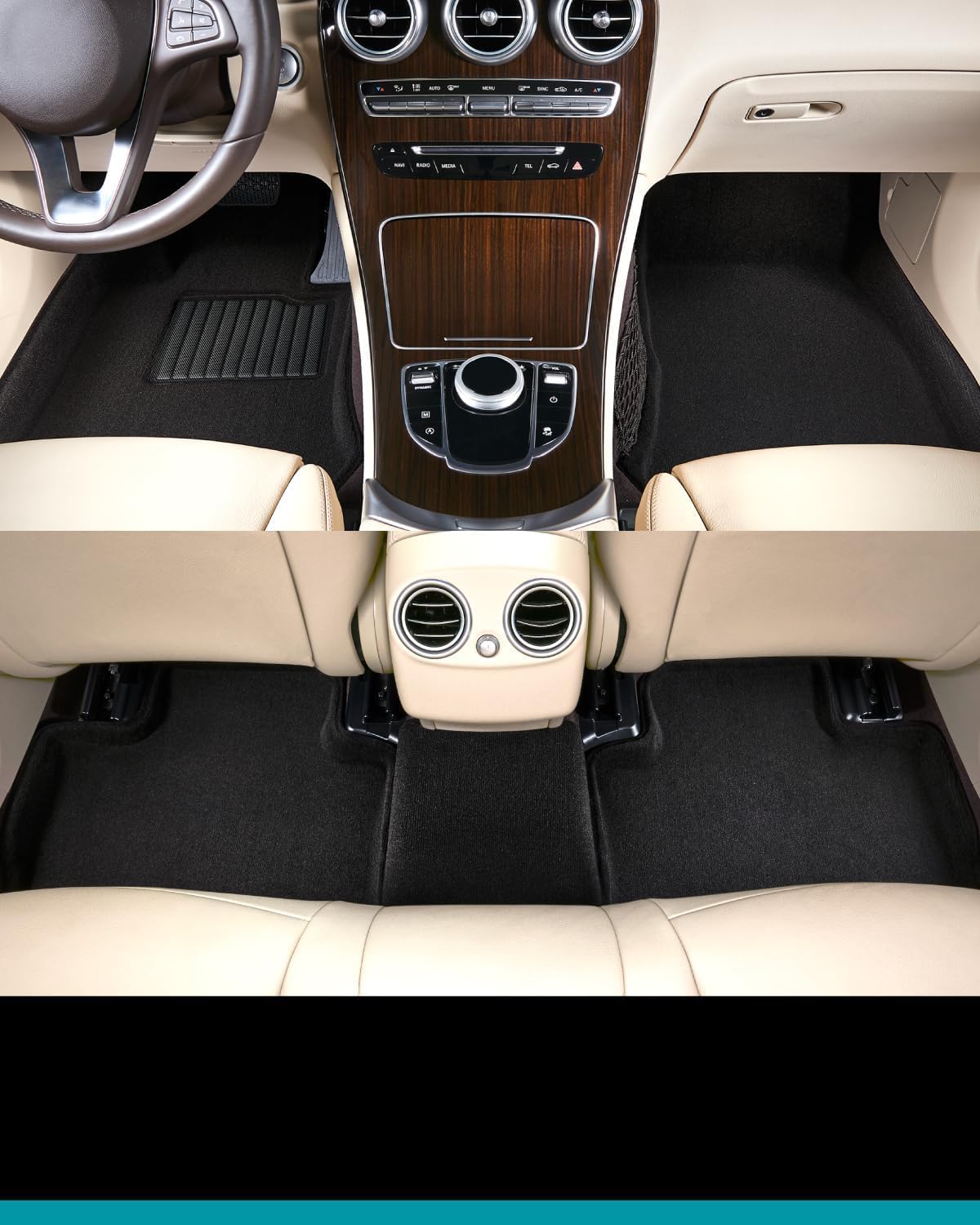 3D MAXpider Custom Fit Elegant Floor Mat (Black) Compatible with Tesla Model Y Juniper 2026 - Full Set