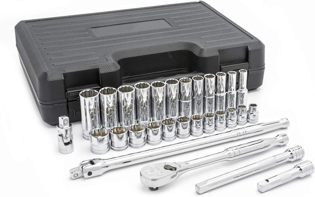GEARWRENCH 29 Pc. 3/8' Drive 12 Pt. Standard & Deep Mechanics Tool Set, Metric - 80692