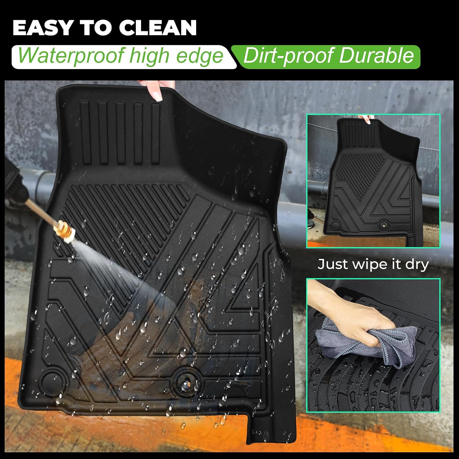 Floor Mats & Cargo Liner Set Fit for 2021-2011 Dodge Grand Caravan 7 Seat All Weather Protection TPE Anti-Slip Automotive Full Set Floor Liners Custom Dodge Grand Caravan Accessories