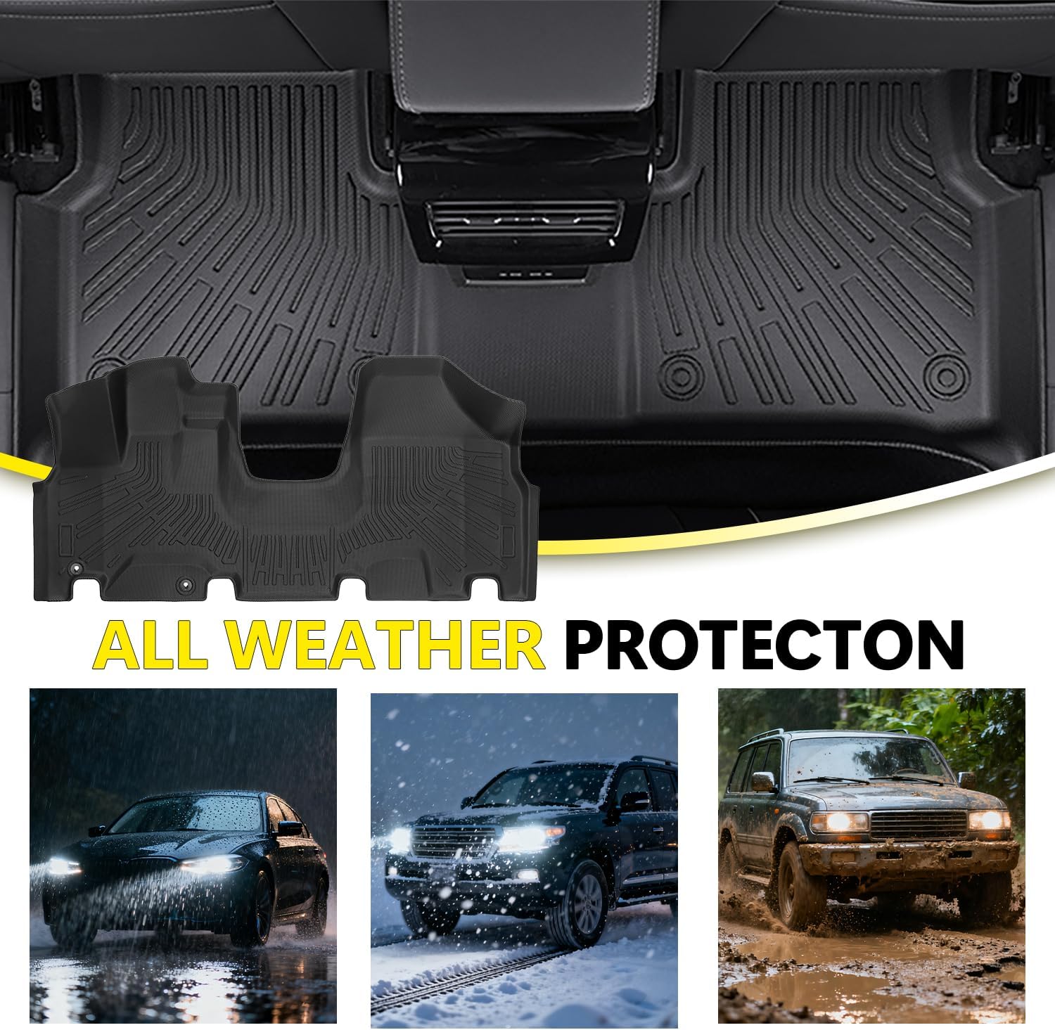 Floor Mats Compatible with Honda Fit 2009-2013 (Not for Manual Transmission),All Weather Protection Duarble TPE Cargo Liner Accessories Compatible with Honda Fit 2009-2013