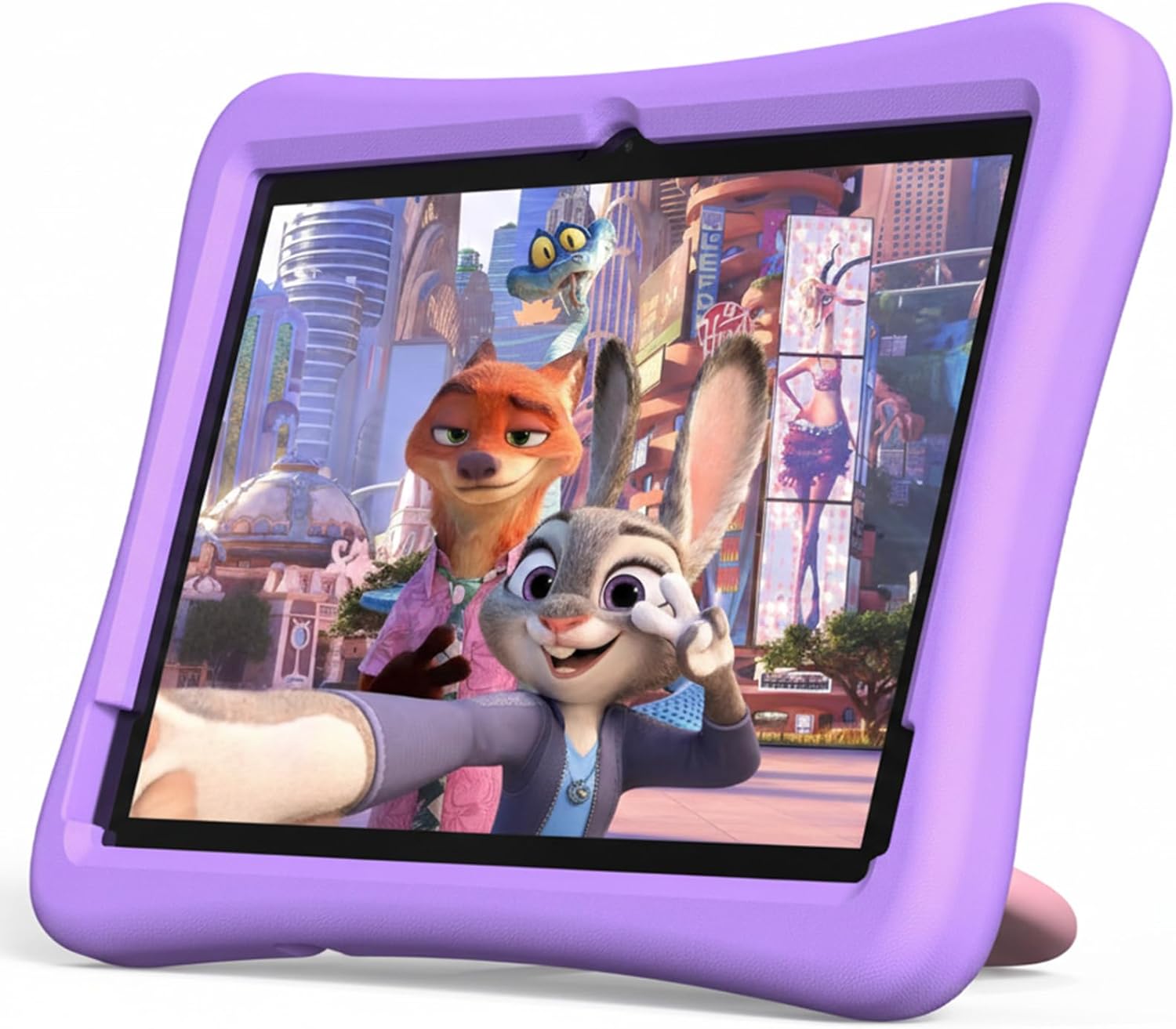 plimpton Kids Tablet 10 Inch - Upgraded Android 15 Tablet for Kids with Case Included, Octa-Core, Google Kids Space, Parental Control, 4GB+64GB, WiFi, BT5.3, YouTube, Great Gift for Toddler (Purple)