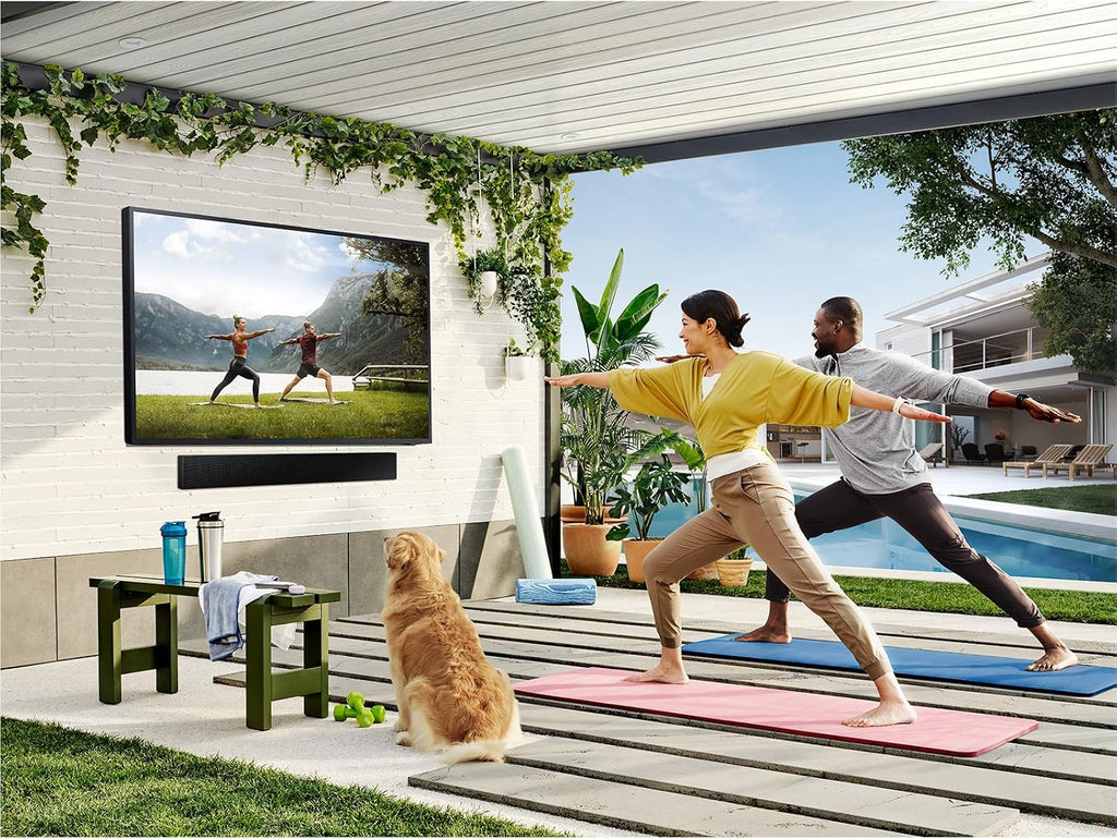 SAMSUNG 65-Inch Class Neo QLED 4K The Terrace Partial Sun, Quantum HDR+ (QN65LST7DAFXZA, 2024 Model) + SAMSUNG 65-Inch The Terrace Outdoor Smart TV Dust Cover with Protective Lining,Dark Grey