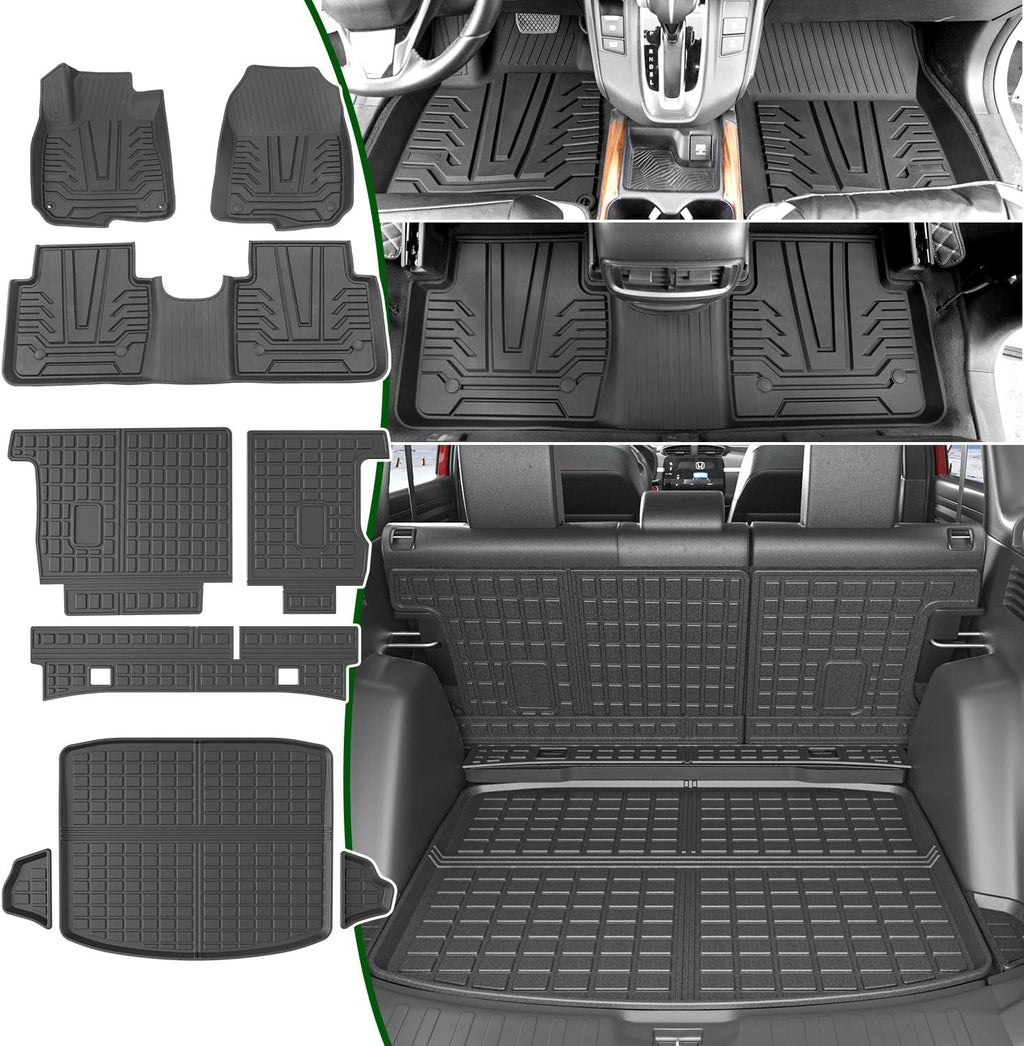 xipoqix Floor Mats Compatible with 2017-2022 Honda CRV Trunk Mat Backrest Mats TPE Replacement for 2017-2020 2021 2022 Honda CR-V Accessories (Trunk Mat+Backrest Mat+Floor Mat)