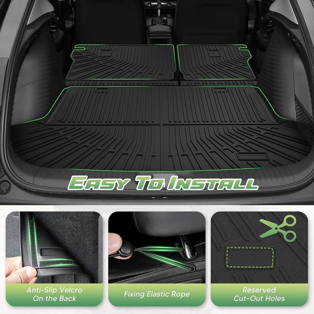 Cartist Floor Mats for Honda HR-V 2023 2024 2025 2026 (Gasoline & Hybrid), All Weather Cargo Liner & Door Sill Guards for HRV Accessories, Heavy Duty TPE Cargo Mats, Car Accessories
