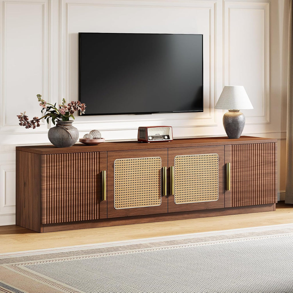 Tribesigns 70.9' TV Stand for Living Room, Mid Century Modern Entertainment Center with 6-Tier Storage Shelf, Wood Long Media Console Television Stands Cabinet for TVs Up to 80 Inches