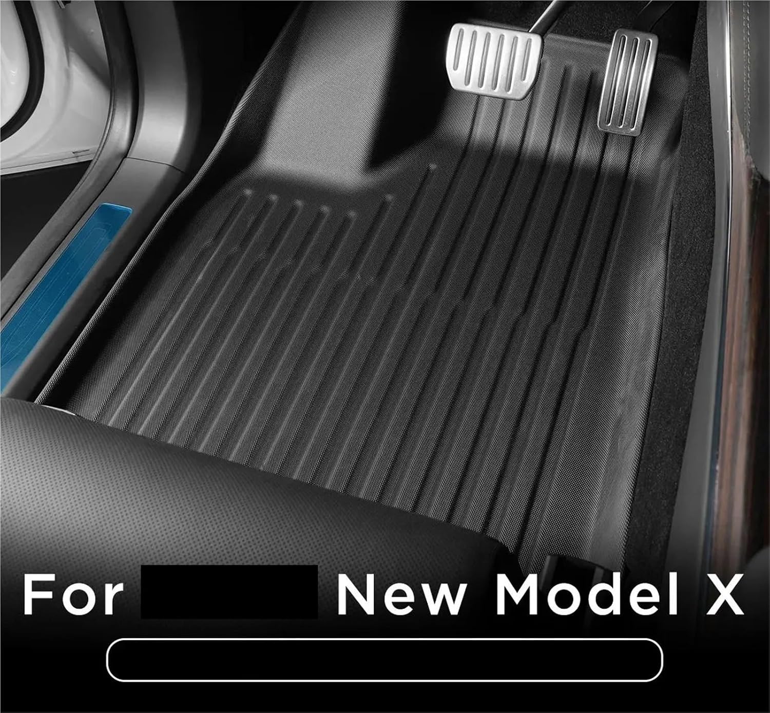 Compatible for Tesla Model X 2023 2024 TPE 3D Car Floor Mats Cargo Liner Trunk Pad Waterproof Protective Left Rudder(5 seat Backrest Mat)