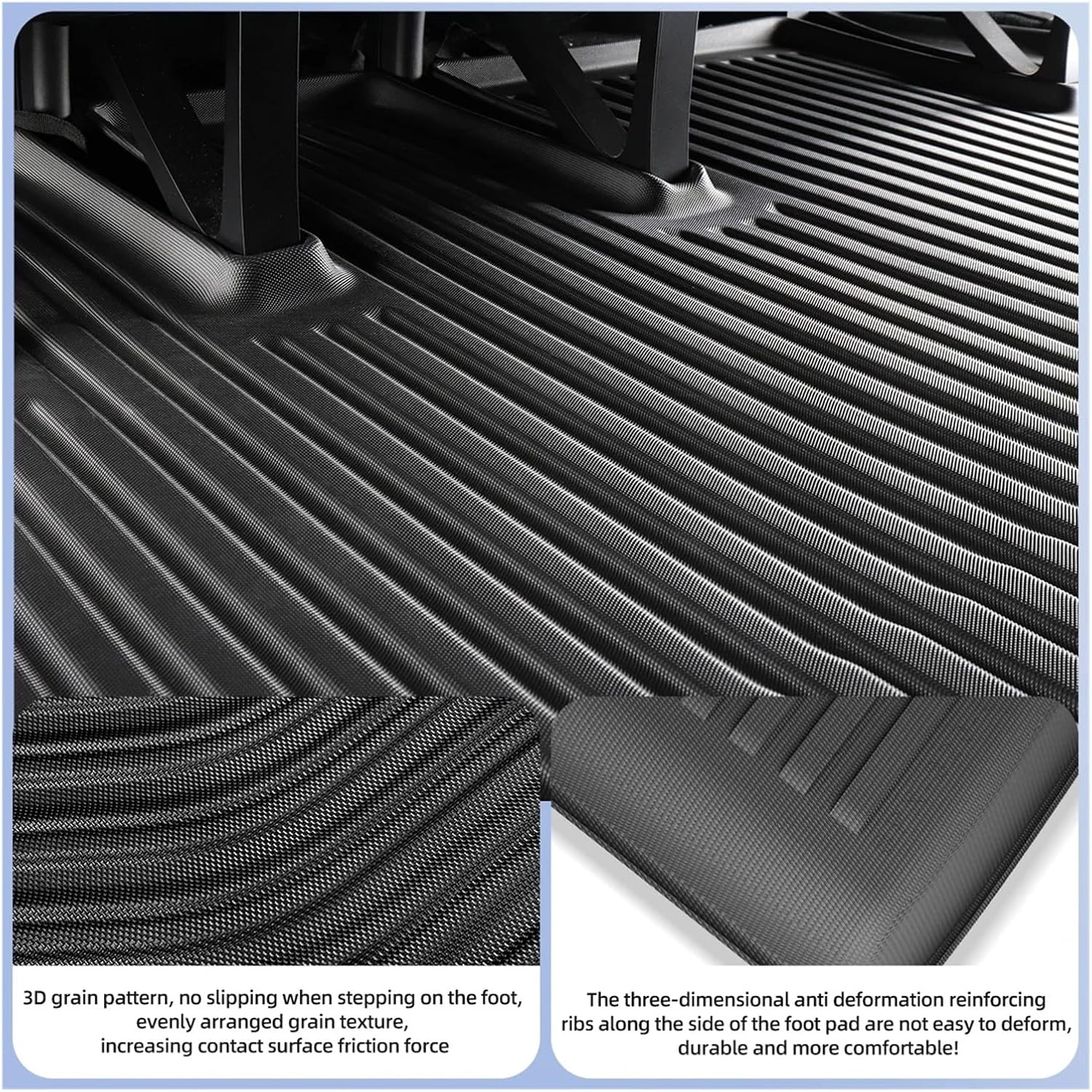 Compatible with Tesla Model X 2024 5/6/7 Seat TPE 3D Car Floor Mats Cargo Liner Trunk Pad Waterproof Protective Left Rudder(6seats 6PCS)
