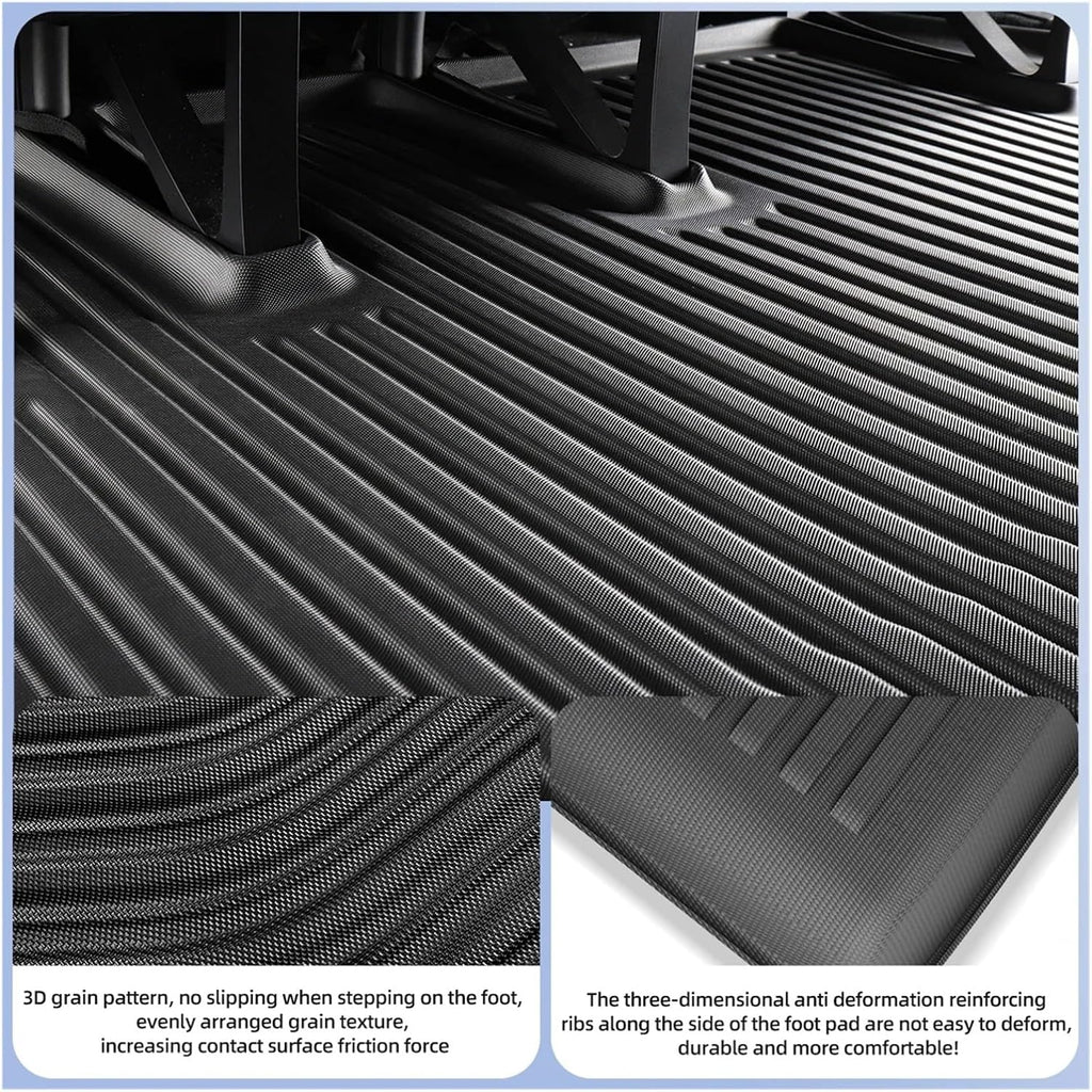 Compatible with Tesla Model X 2024 5/6/7 Seat TPE 3D Car Floor Mats Cargo Liner Trunk Pad Waterproof Protective Left Rudder(7seats 5PCS)
