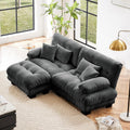Loveseat Modular Sectional Sofa, Modern L Shaped Couch with Ottoman, Oversized Deep Seat Sectional Couches for Living Room, Comfy Chenille Cloud Couch with 4 Pillows, Loveseat Sofa for Bedroom