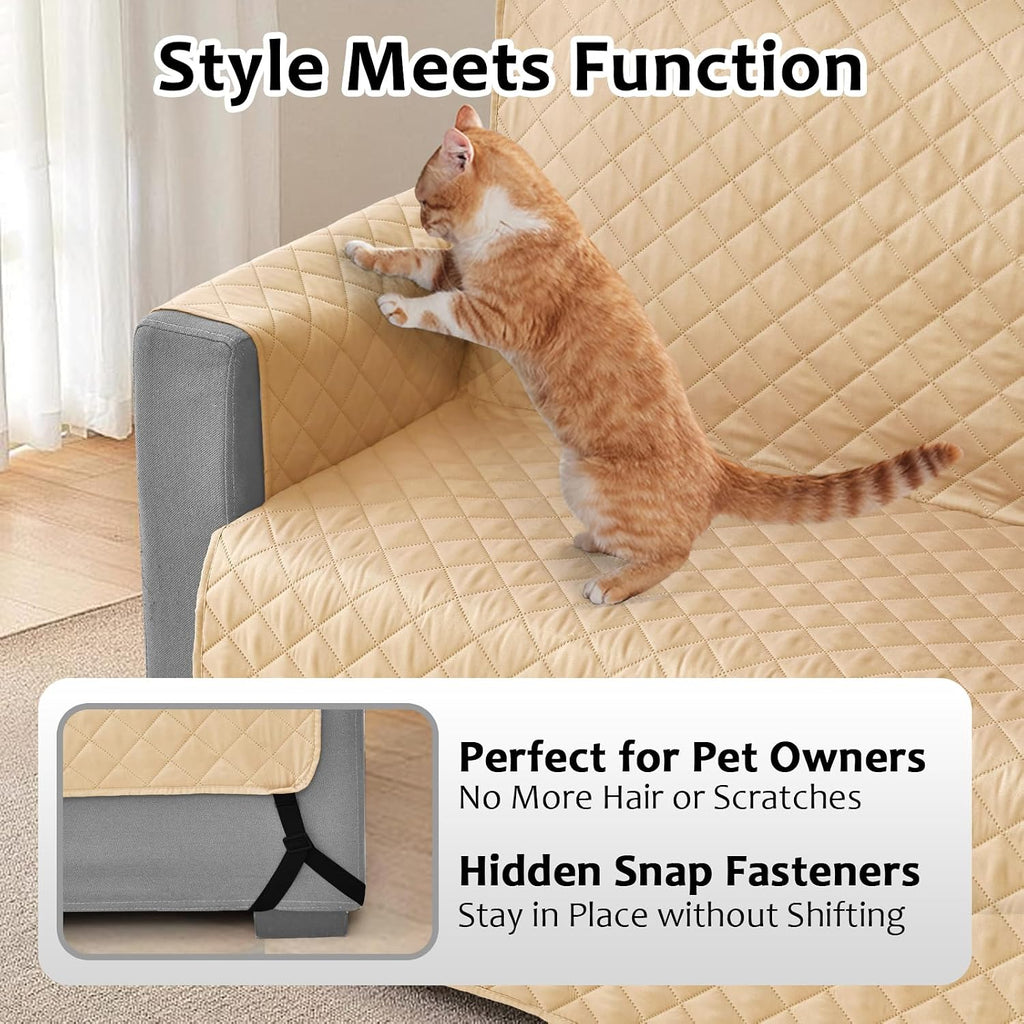 Waterproof Sectional Couch Covers L Shape Sectional Sofa Covers for Pets Washable Non-Slip 6PCS U Shaped Sofa Slipcovers Dog Couch Cover Corner Furniture Protector (XX-Large, Apricot)