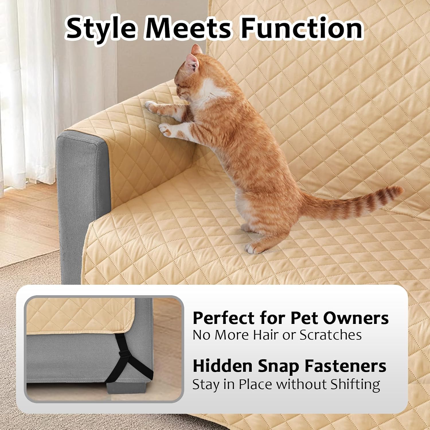 Waterproof Sectional Couch Covers L Shape Sectional Sofa Covers for Pets Washable Non-Slip 6PCS U Shaped Sofa Slipcovers Dog Couch Cover Corner Furniture Protector (XX-Large, Apricot)