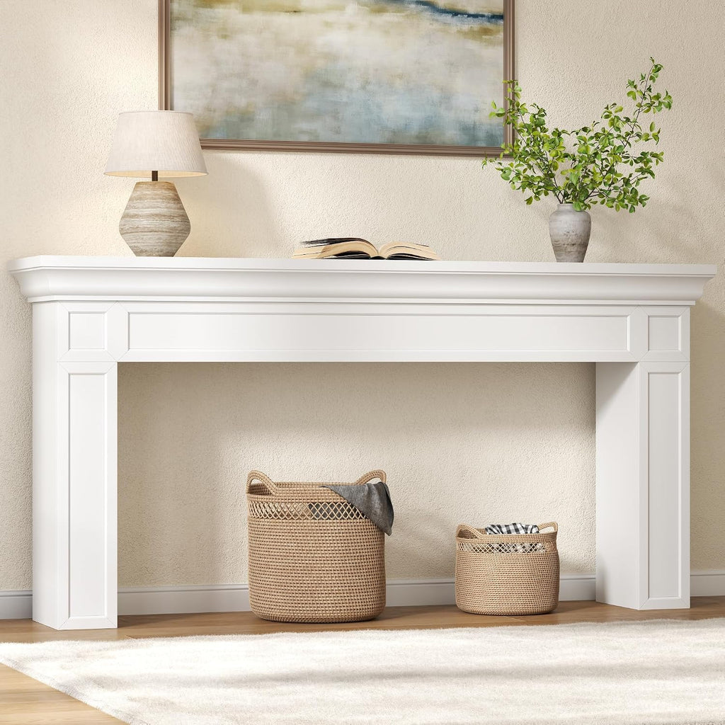 Loomie 63' Long Console Tables for Entryway, Modern Rectangular Sofa Table Behind the Couch, Narrow Long Entry Accent Table for Living Room, Entrance, Hallway, Foyer (White)