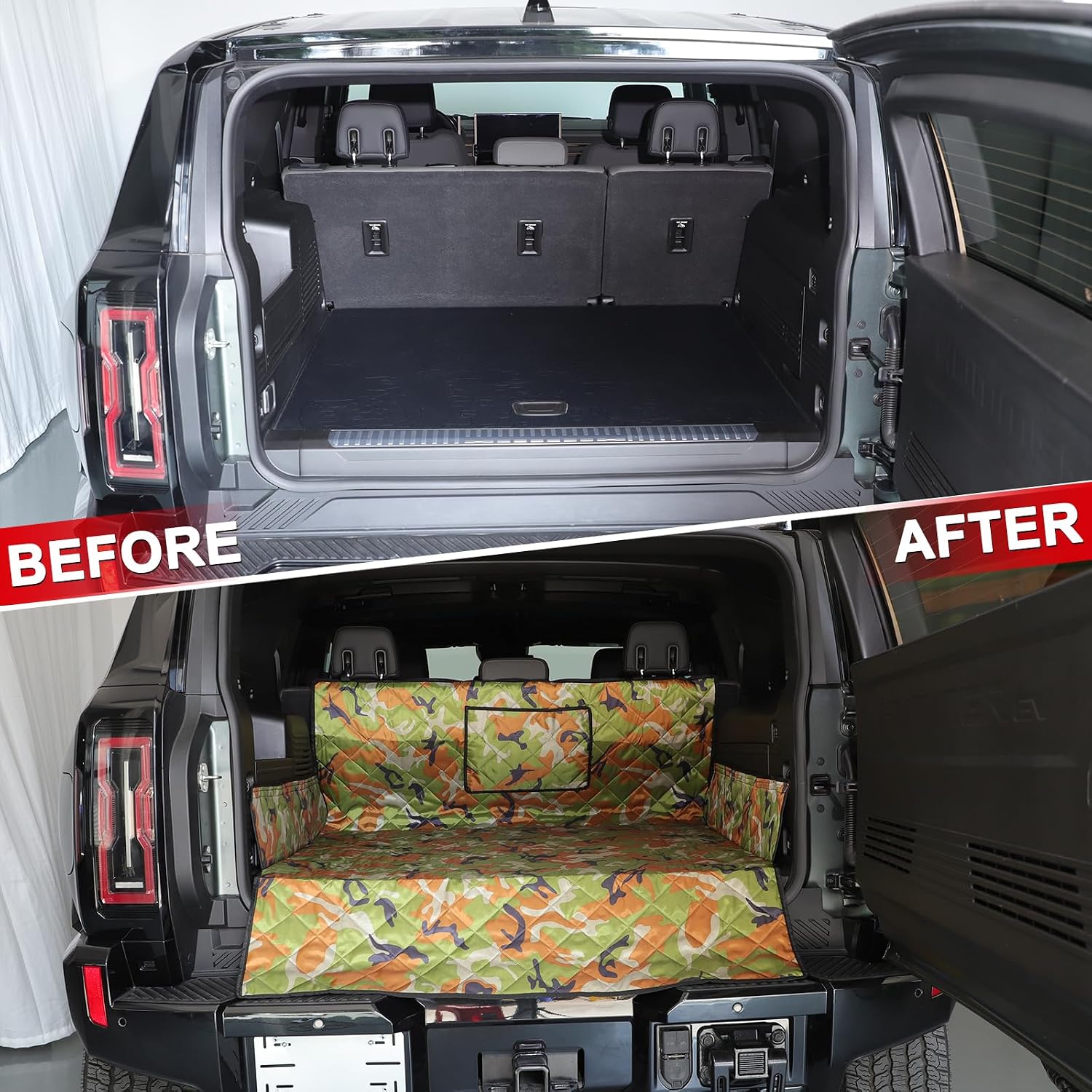 All-Protection Cargo Mat Liner for Hummer EV Accessories Rear Trunk Cargo Liner Floor Mat Cargo Liner for Dogs for Hummer EV SUV 2024 2025+ Heavy Duty 3D Waterproof Protect (Camouflage)