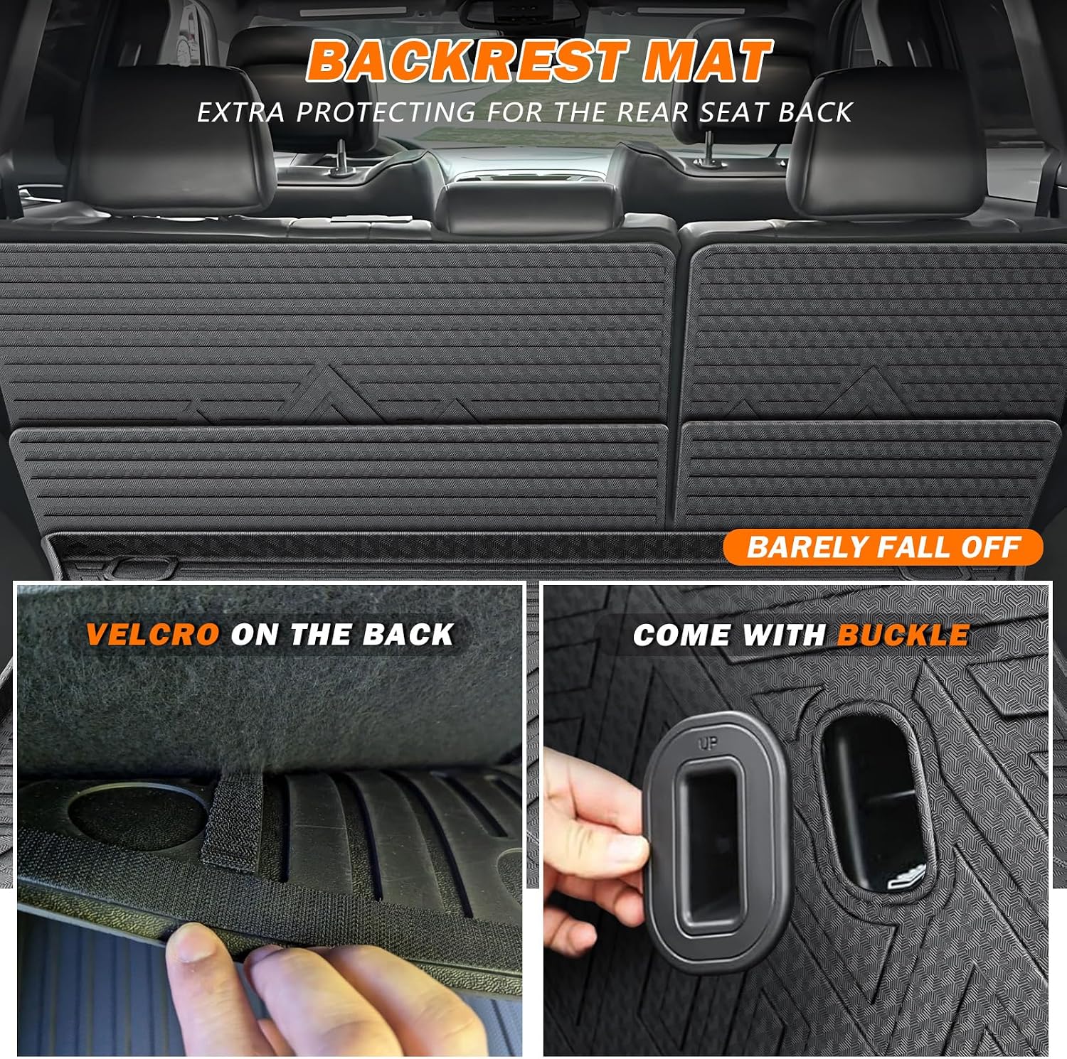 KUST Floor Mats for 2011-2021 Jeep Grand Cherokee Accessories (Not for L), All Weather Floor Liners & Trunk Mat & Rear Backrest Mats, TPE Rubber, Raised Edge, Full Set of 8