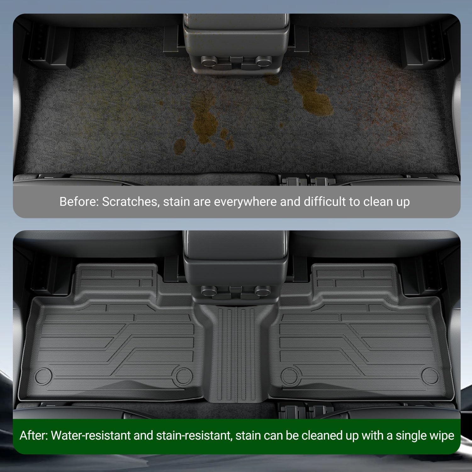 xipoqix Floor Mats Compatible with 2020-2026 Ford Explorer Trunk Mat Backrest Mats TPE Replacement for 7 Seats 2020-2026 Ford Explorer Accessories (Trunk Mat with Backrest Mat+Floor Mat)