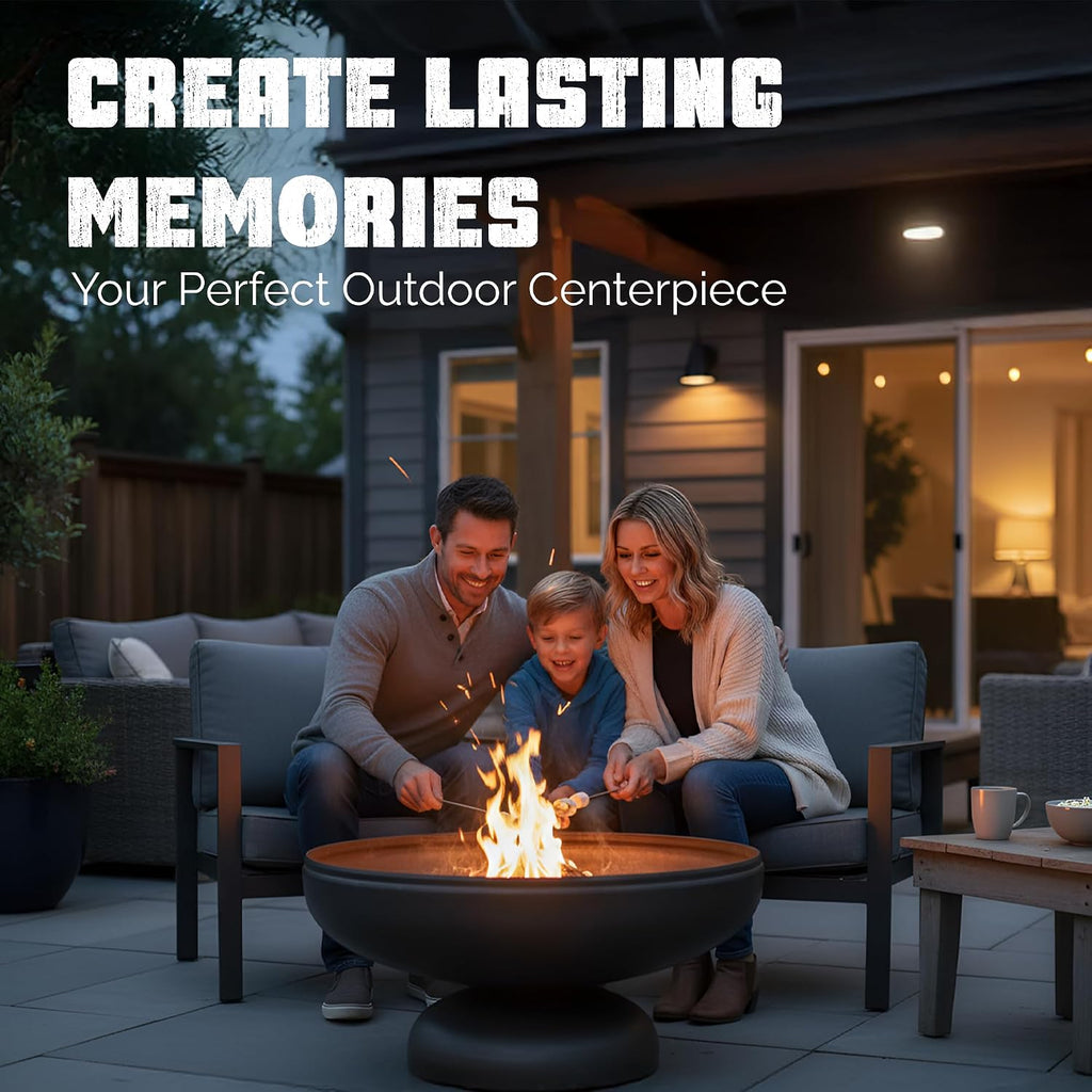 Ohio Flame Patriot Fire Outdoor Fire Pit 42 Inch - Heavy Duty Fire Pits for Outside Wood Burning, American Made Carbon Steel Fire Bowl for Backyard Patio Bonfires - No Assembly Needed for All Seasons