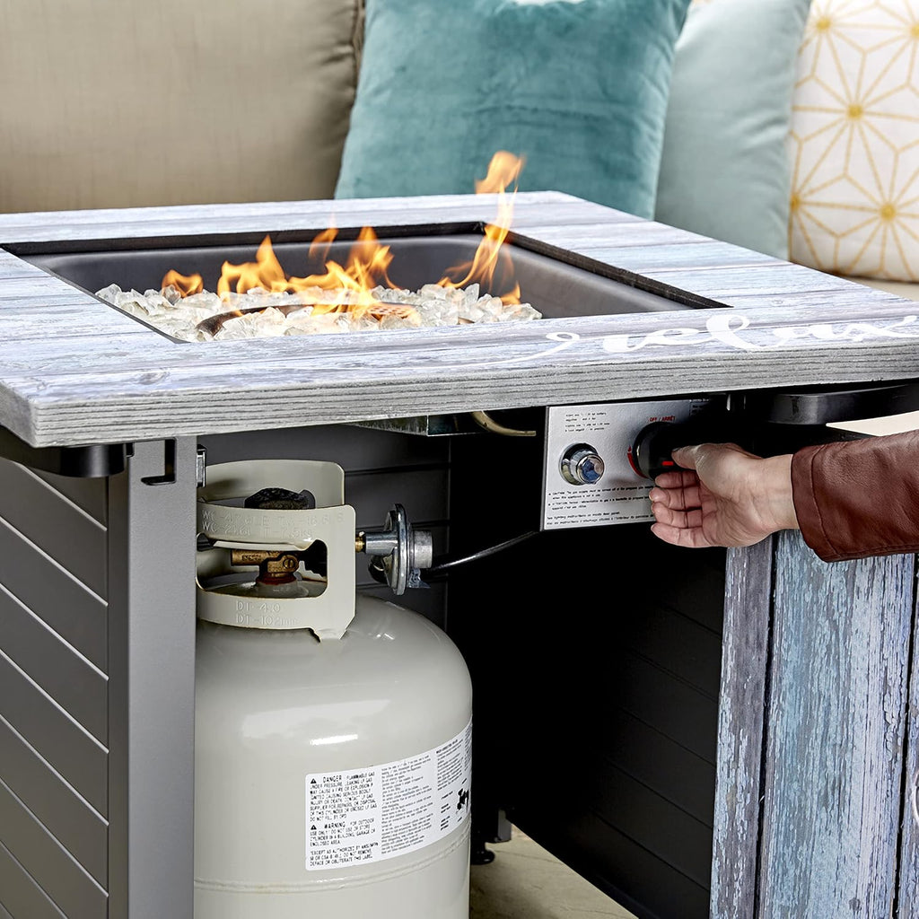 Relax Gray 30' Square Gas Fire Table
