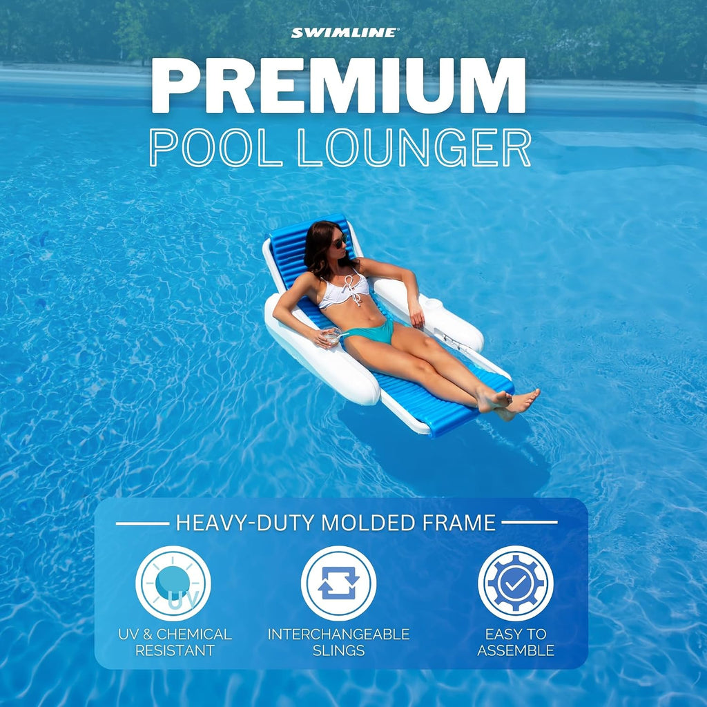 Swimline Eva Sunchaser Lounger Seat Pool Float , White