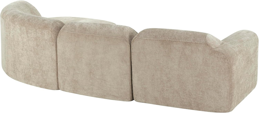 Christopher Knight Home Midel 111' Modular L-Shape Sofa Couch with Chaise Lounge, Modern Boneless Sofa for Living Room, Fabric Upholstered Cloud Couch with Deep Seat, Dark Beige