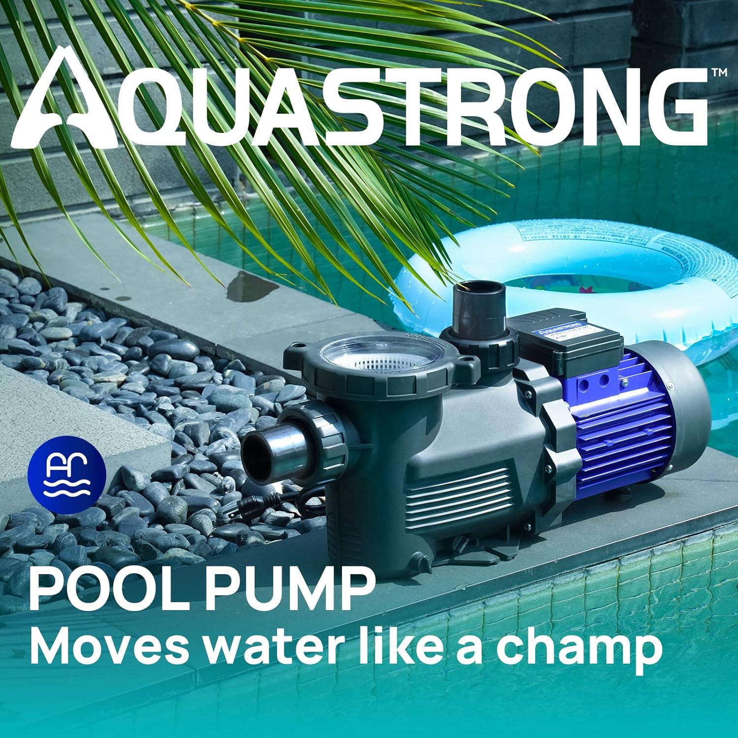 Aquastrong In/Above Ground Pool Pump High Flow Self Primming Swimming Pool Pump,Matta Blue