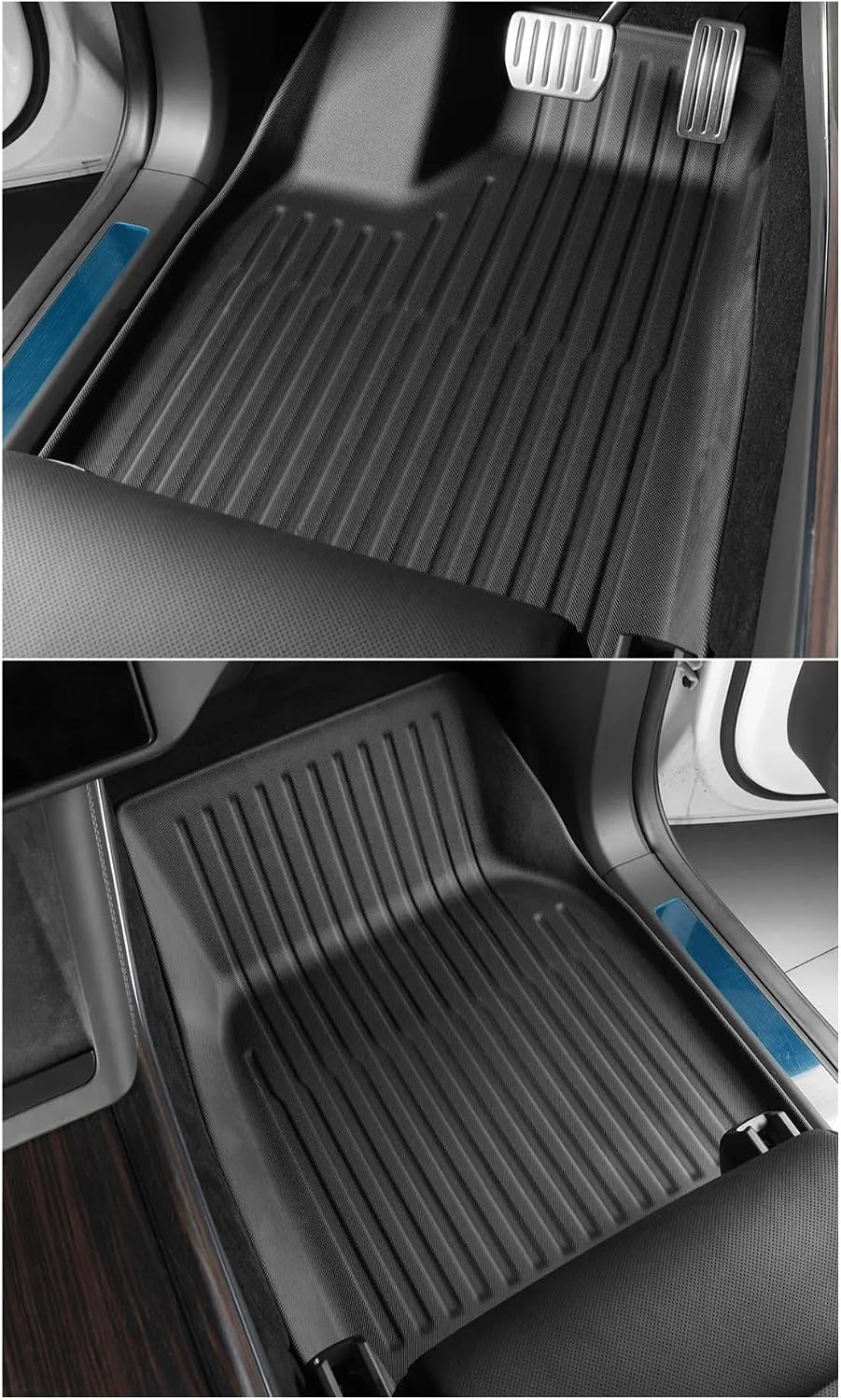 Compatible for Tesla Model X 2024 5/6/7 Seat TPE 3D Car Floor Mats Cargo Liner Trunk Pad Waterproof Protective Left Rudder(7seats Trunk)
