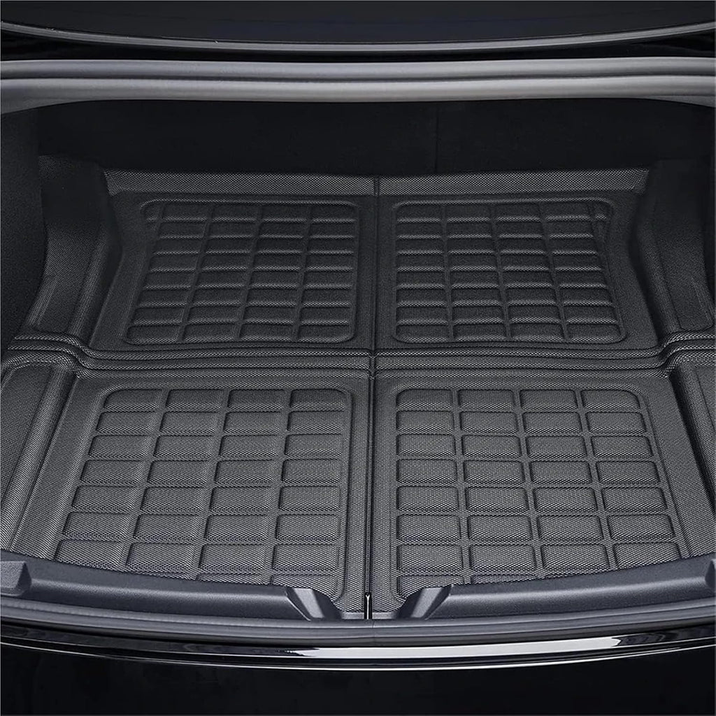 Compatible with Tesla Model 3 Highland 2024 XPE Floor Mats All Weather Trunk Floor Mat WP Non-Slip Cargo Liners Left Right Rubber(M3 6PCS RHD)