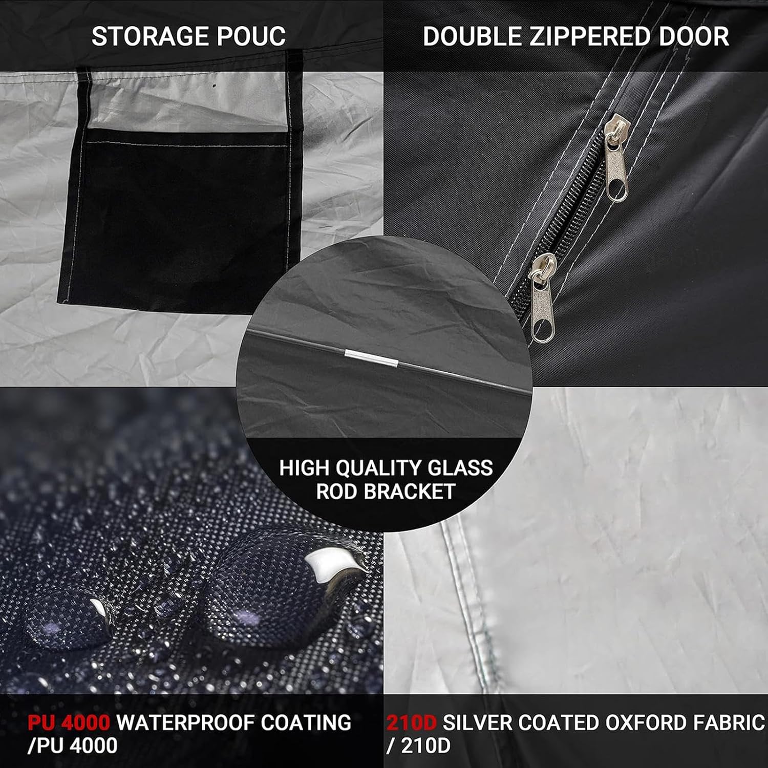 2 PCS Bike Storage Can Be Spliced Outdoor Sheds with 210D Oxford Fabric PU4000 Waterproof Bicycle Storage Outdoor,Silver