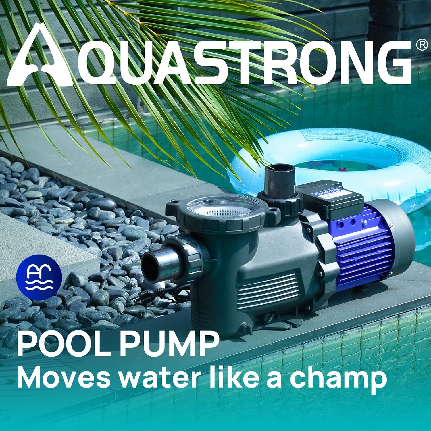 Aquastrong In/Above Ground Pool Pump High Flow Self Primming Swimming Pool Pump,Charcoal Black