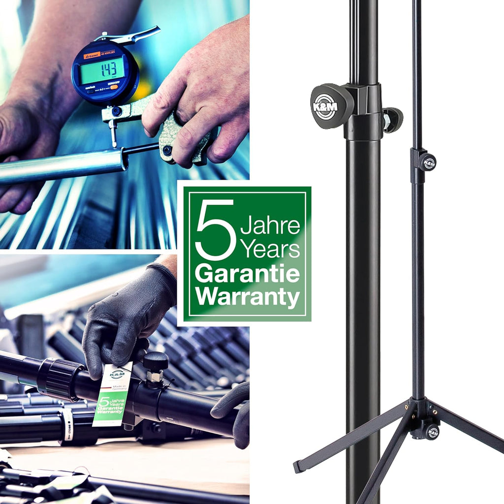 K&M Konig & Meyer 19791.016.55 Tablet/iPad Holder for Microphone Stand - Switch from Landscape to Portrait - Professional Grade for all Musicians - Studio or Remote Home Use - German Made - Black