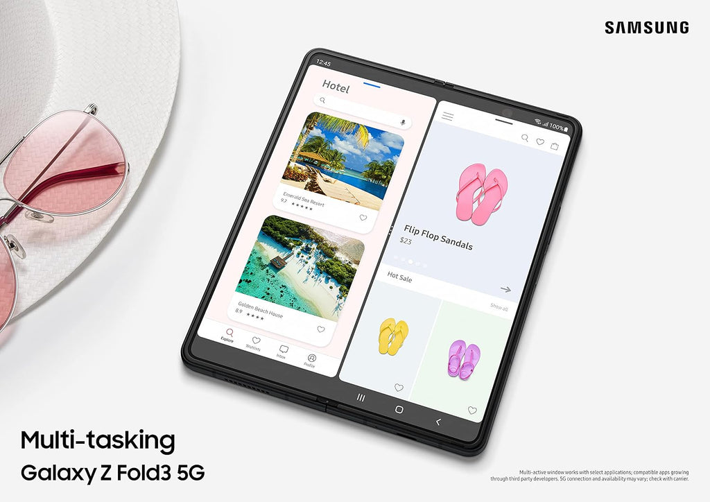 Samsung Galaxy Z Fold 3 5G US Version, 256GB, Phantom Black - Unlocked (Renewed)