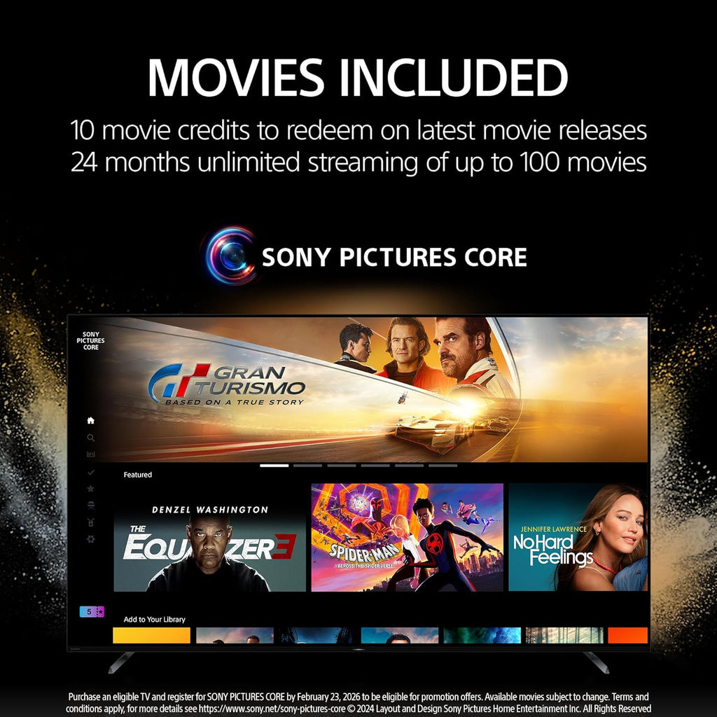Sony K65XR90 65 Inch XR90 Series Bravia Mini LED HDR QLED 4K Google TV with an Austere 5S-PS4-US1 4-Outlet Power with Omniport USB (2024)