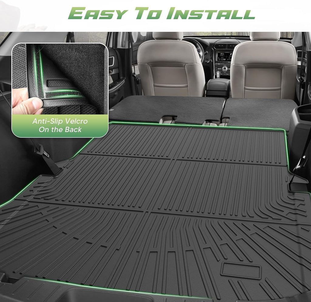 Cartist Floor Mats for 2015-2019 Ford Explorer 6 & 7 Seats, All Weather Cargo Liner for Explorer Accessories, Heavy Duty TPE Cargo Mats for Explorer XLT/Limited/Sport/Platinum, Car Accessories