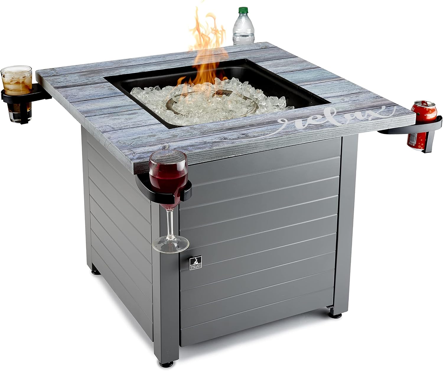 Relax Gray 30' Square Gas Fire Table