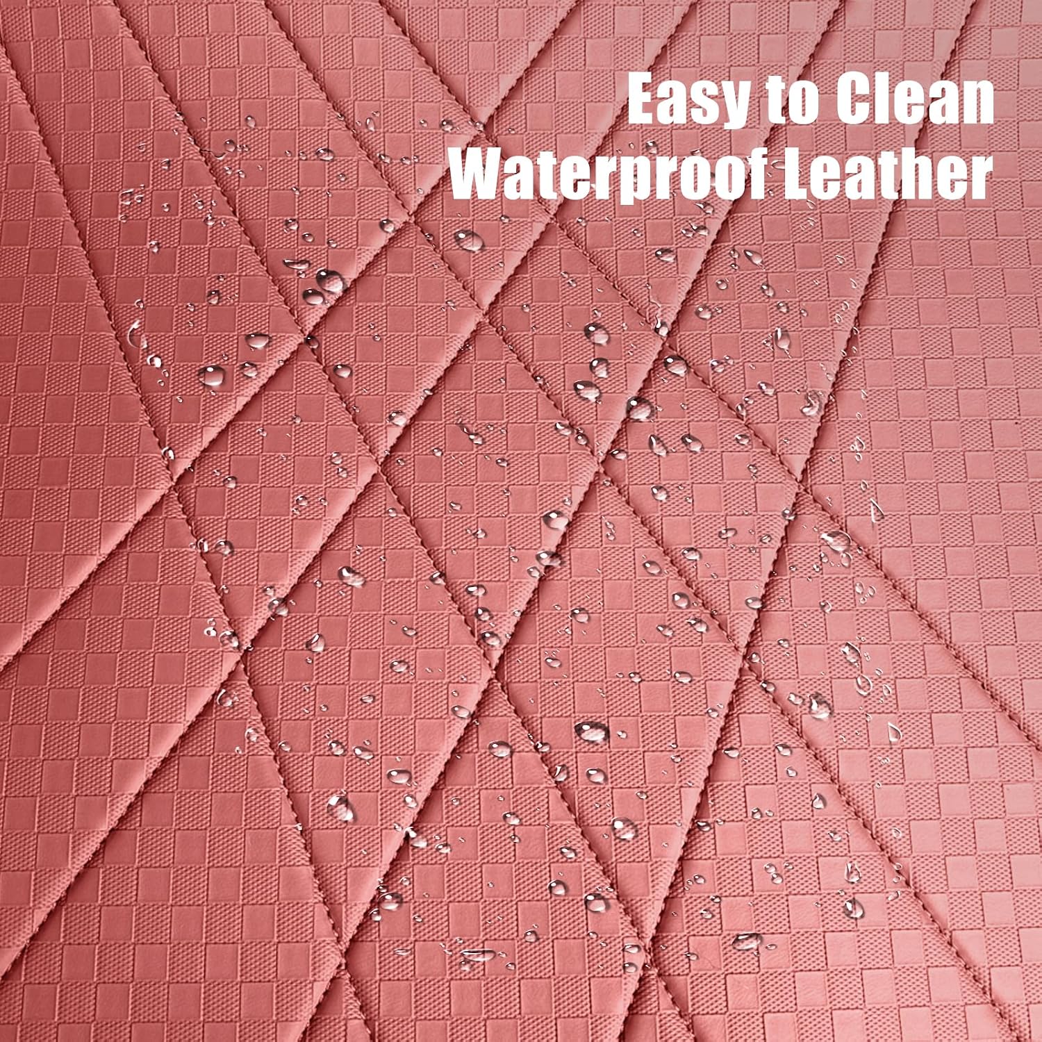 EKR Custom Floor Mats for Toyota RAV4 (Not Hybrid) 2013-2018, Front & 2nd Row Luxury Car Floor Mat Fit RAV4 2013 2014 2015 2016 2017 2018 (Burgundy Leatherette)