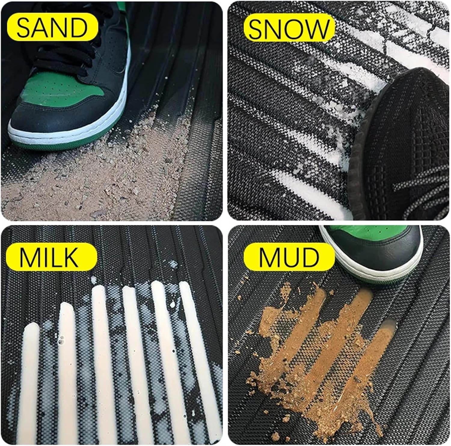 Floor Mats Cargo Liner Compatible for Tesla Model 3 2025 Highland Waterproof Slip Trunk Mat TPE Pads Model 3 2026 Highland Accessories(for 3 4Pcs Mats)