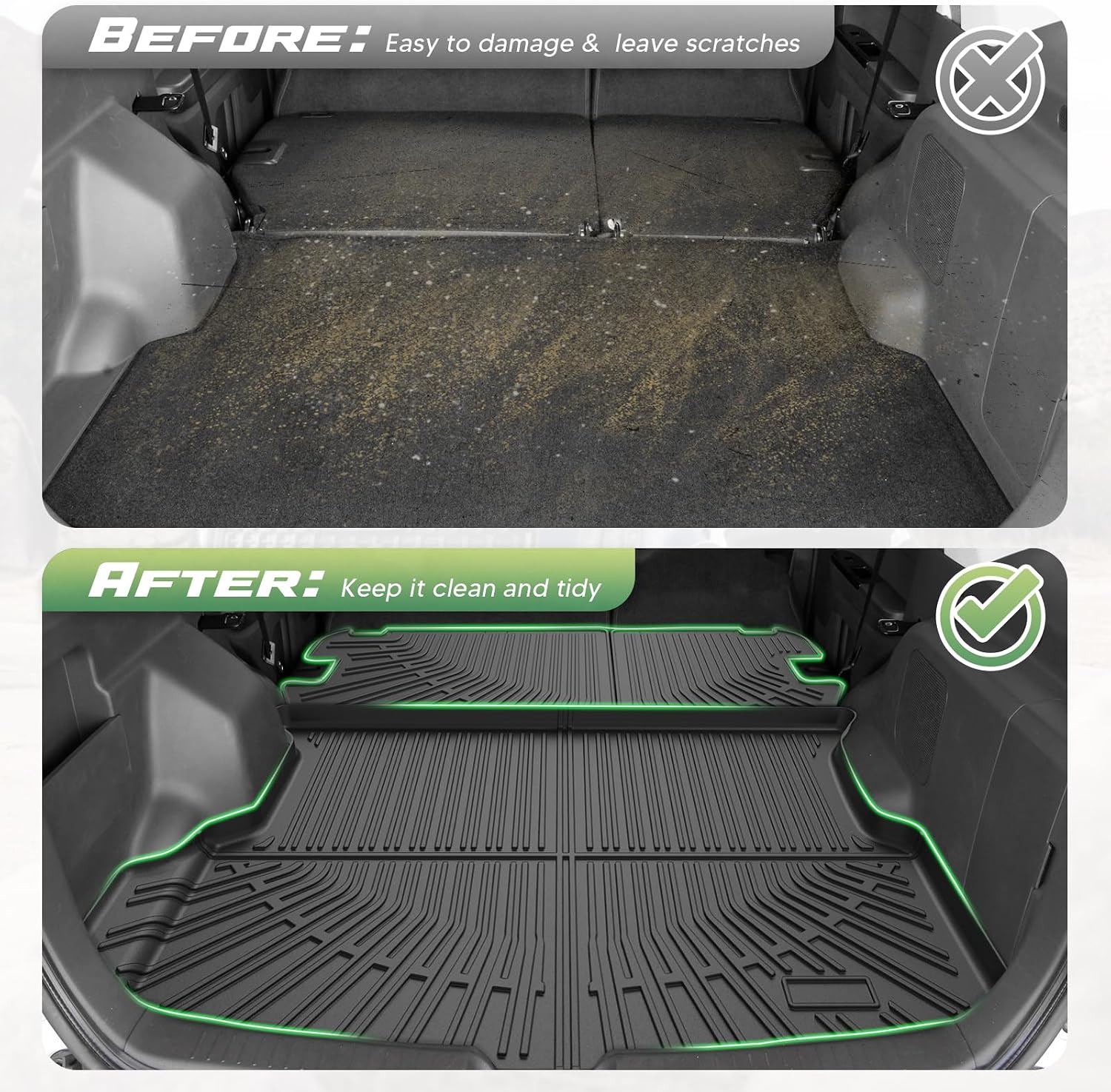 Escape Floor Mats - Car Mats for Ford Escape 2009-2012, Mazda Tribute & 2009-2011 Mercury Mariner, All Weather Floor Mats and Cargo Liner for Escape Accessories, Heavy Duty Rubber Mats