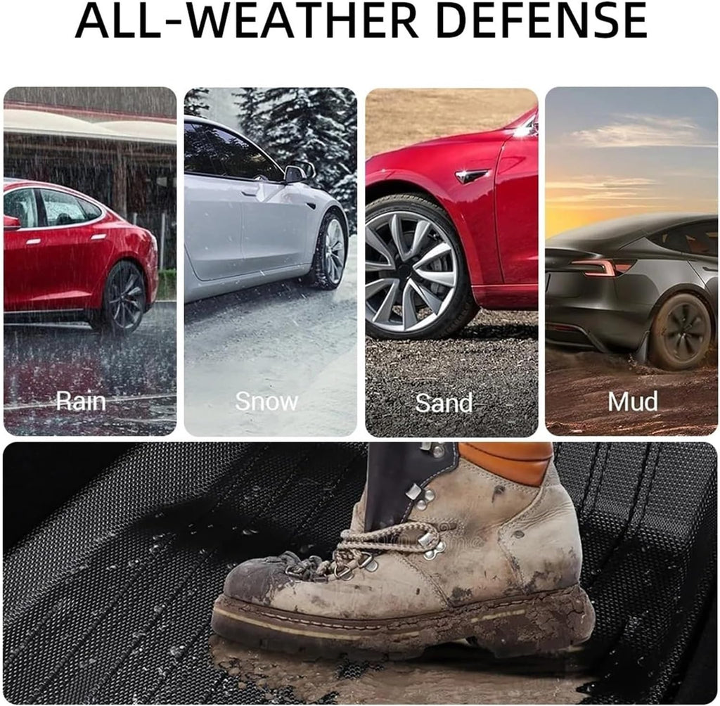 Compatible with Tesla Model 3 Highland 2025 Accessories Floor Mats Cargo Liner Waterproof Anti-Slip Trunk Mat TPE Pads(N3 Floor Mats)