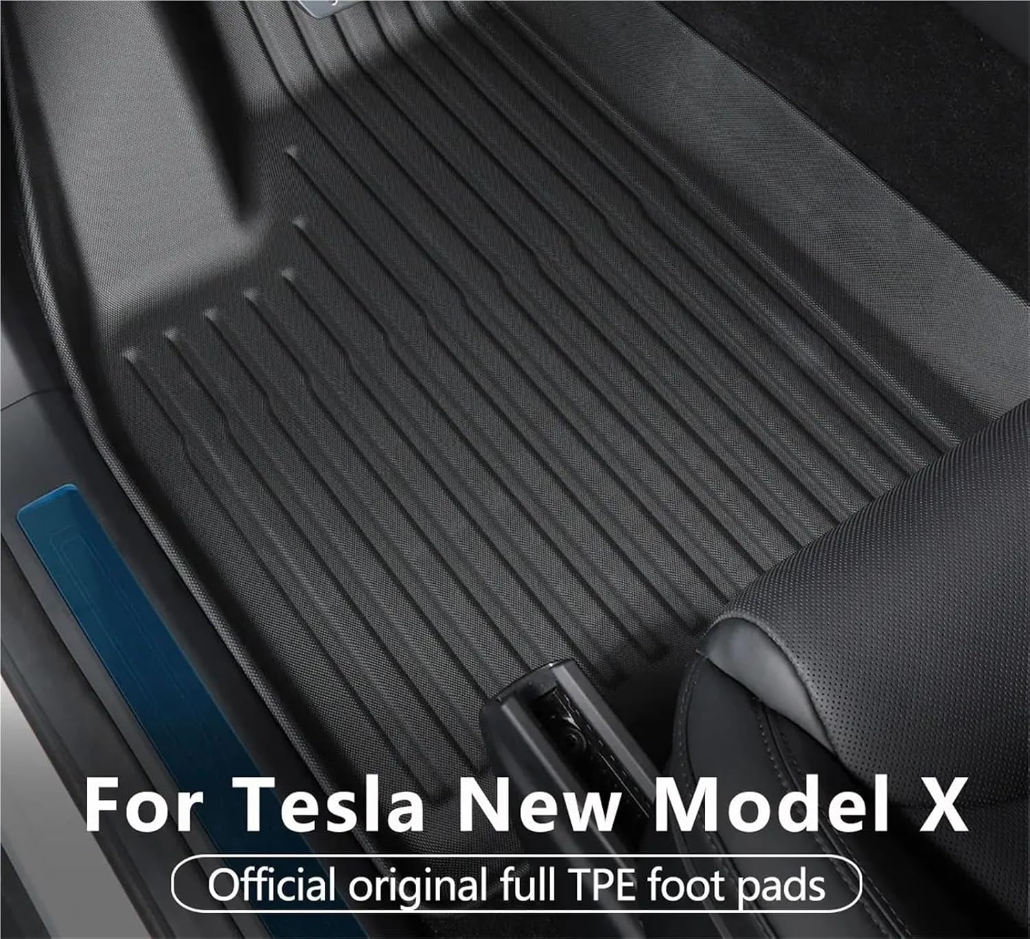 Compatible for Tesla Model X 2023 2024 TPE 3D Car Floor Mats Cargo Liner Trunk Pad Waterproof Protective Left Rudder(5 seat Trunk Pad)