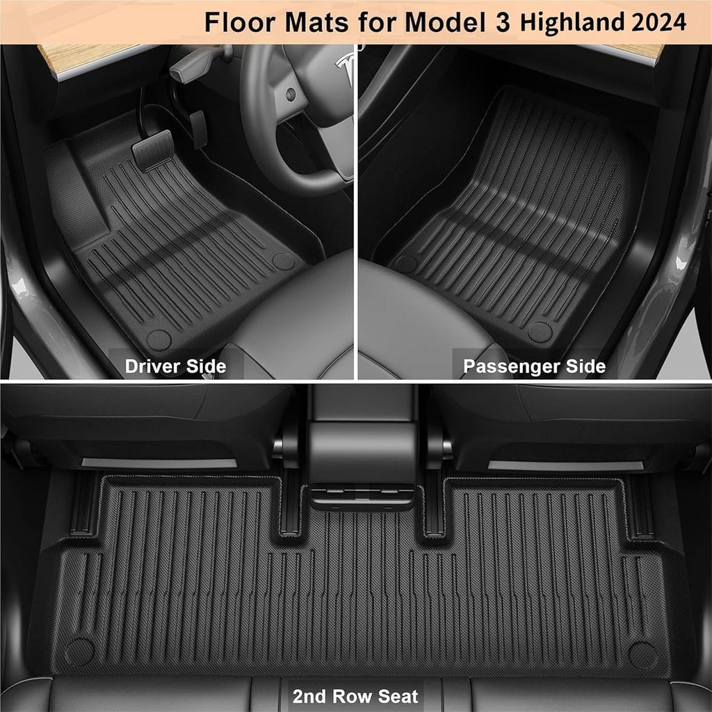 Compatible for Tesla Model 3 2024 Highland Floor Mats Cargo Liner Waterproof Anti-Slip Trunk Mat TPE Pads Model 3 2024 Highland Accessories(1PC Trunk Mat,Left Hand Drive)