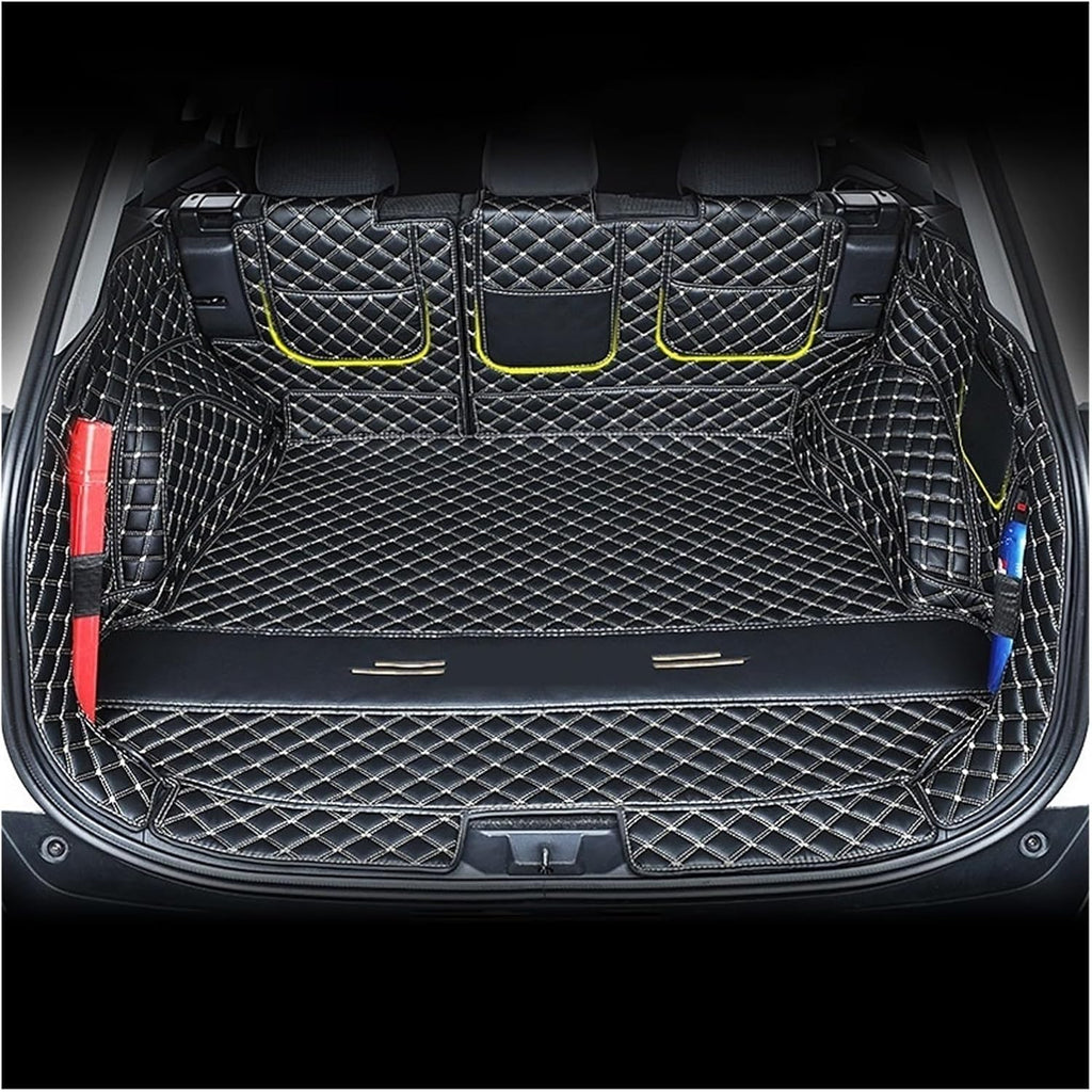 Leather Car Trunk Mats，Compatible with Toyota RAV4 RAV 4 XA50 （2019-2023） Anti-Dirty Protector Tray Cargo Liner Accessories Styling(Black Beige)