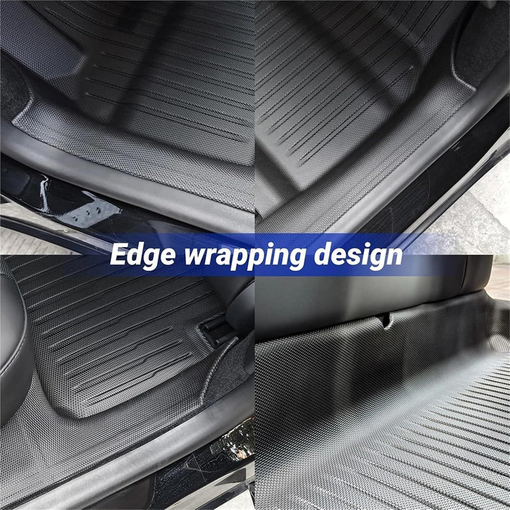 TPE Floor Mat with Door Sill Protector Compatible for Tesla Model 3 Highland 2025 2024 Floor Trunk Mats Cargo Liner(DLFM-11PCS)