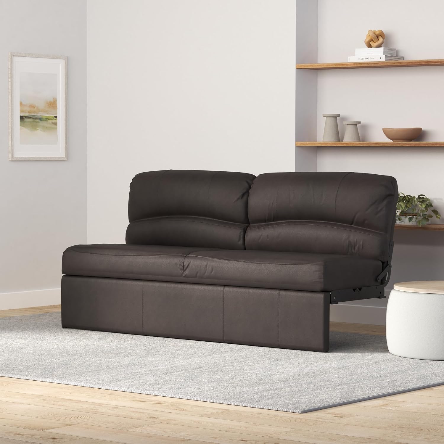 RecPro Charles RV Jackknife Sofa | Love Seat | Sleeper Sofa | Length Options 62', 68', 72' (72 Inch, Chestnut)