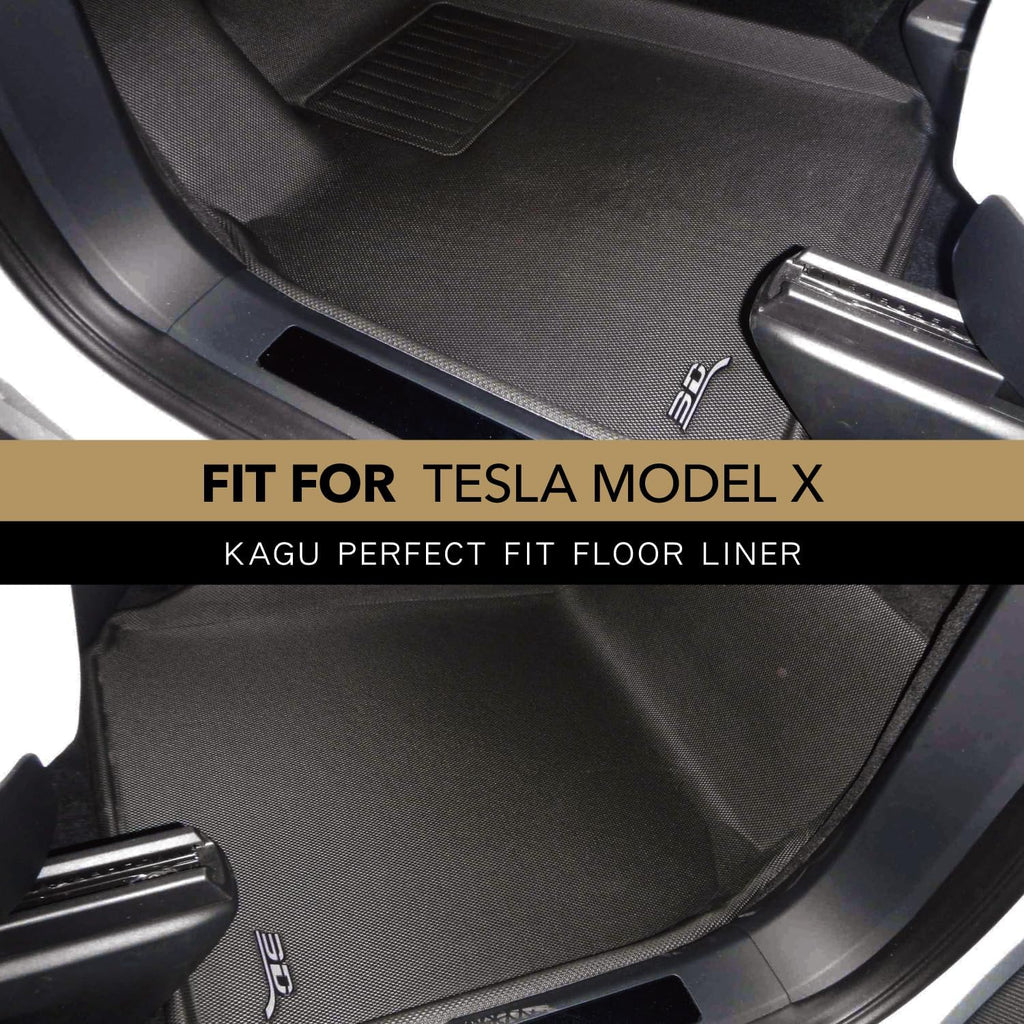 3D MAXpider Custom Fit Kagu Floor Mat (Black) Compatible with Tesla Model X 2022-2026 - R1